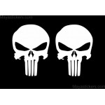 Punisher skull sticker decal for bikes, cars, laptop ( Pair of 2 )